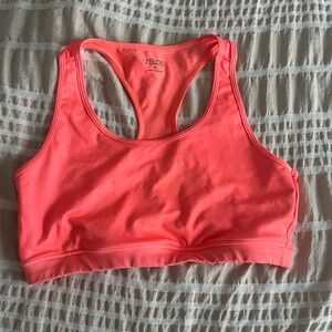 Neon orange/coral sports bra